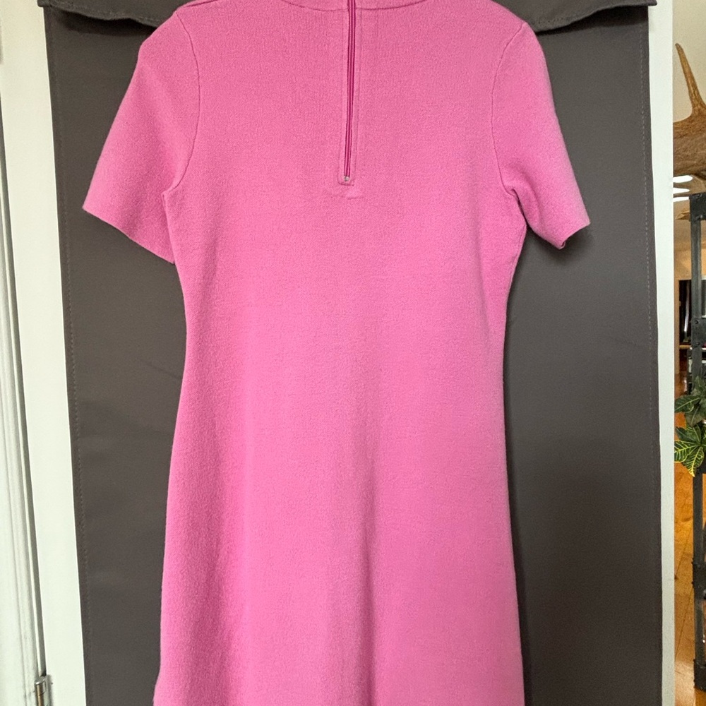 Anthropologie Nina Short-Sleeve Mock-Neck Mod Mini Dress - Pink - Small - Picture 6 of 8